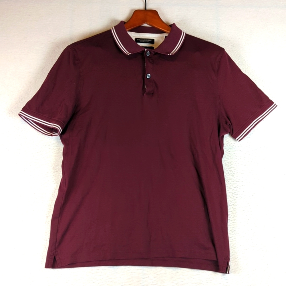 Banana‎ Republic Luxury Touch Womens Purple Standard Fit Size M Polo Shirt